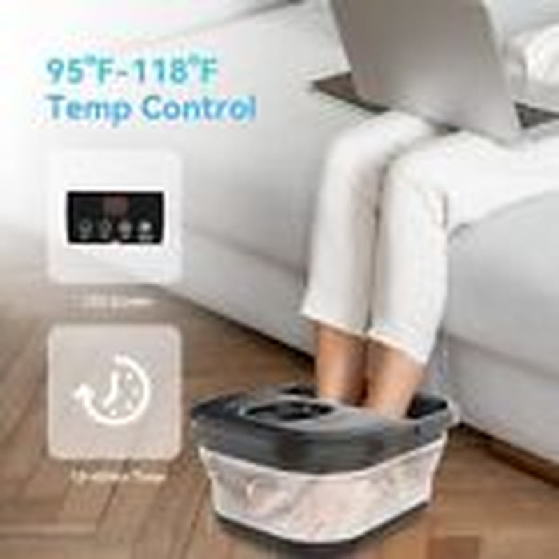 Foot Spa Bath Massager with Heat, Collapsible Foot Massager Spa Soaking Tub