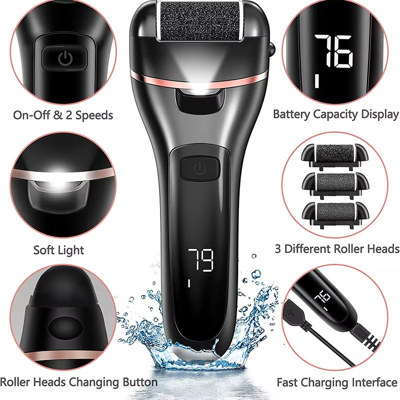 Rechargeable Foot Grinder Electric Foot File Care Tools Callus Remover Machine Pedicure Device Foot Feet for Dead Skin Cracked